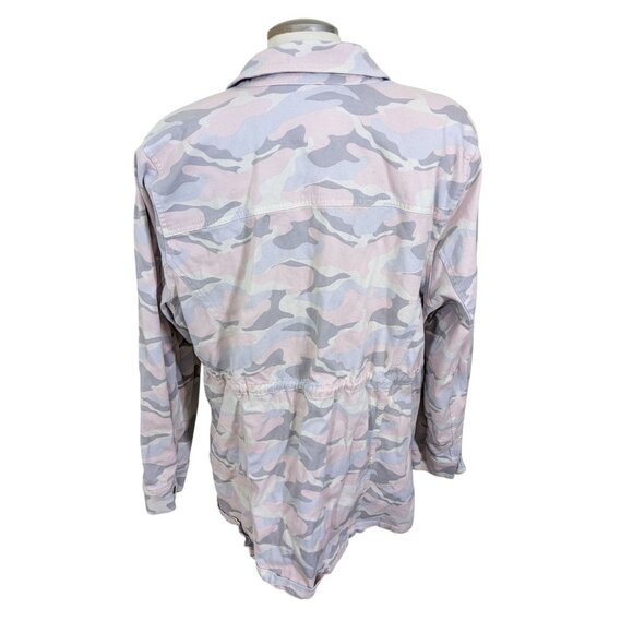 TORRID Jacket Coat Size 3 Camo Pink Gray Cinch Waist Draw String Cotton Spandex - Picture 5 of 7